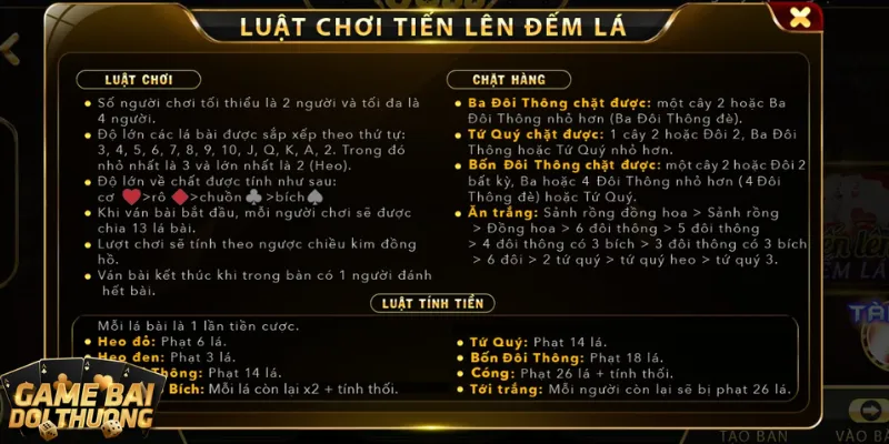 Tiến lên đếm lá là một game bài thân thuộc