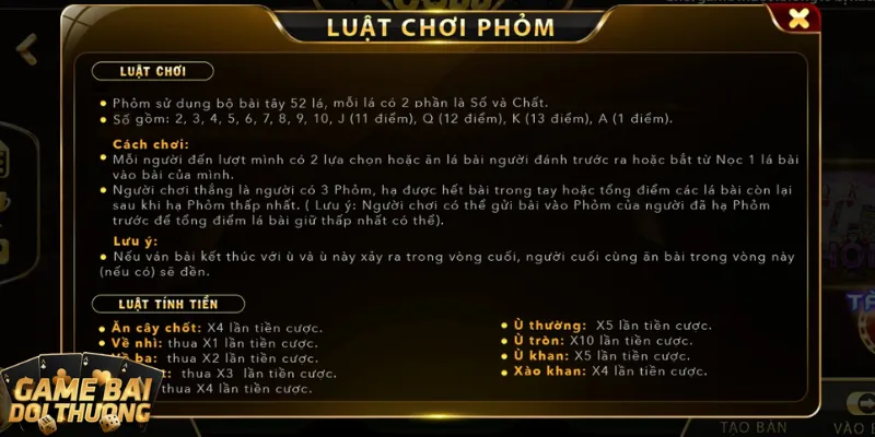 Luật Phỏm rõ ràng chi tiết